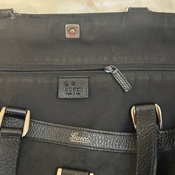 Gucci Black Tote Bag Signature monogram *READ - Picture 8 of 12
